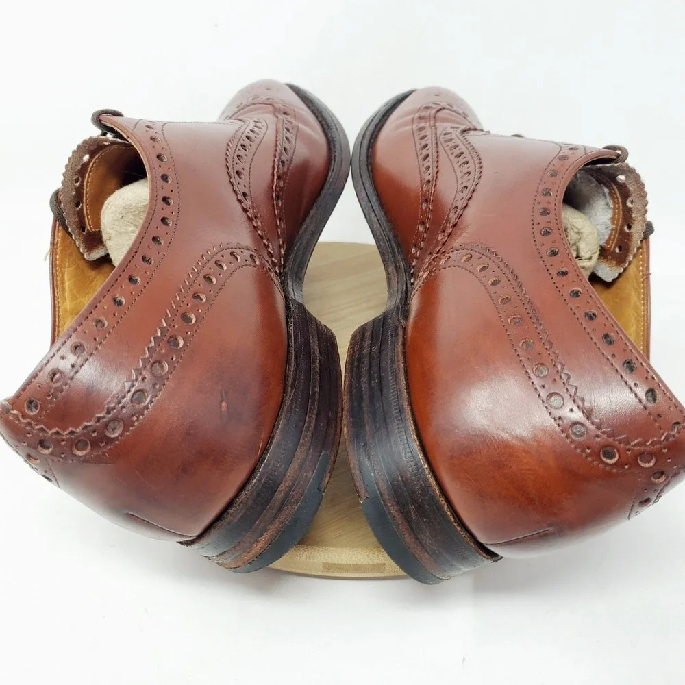 Churchs‎ Chetwynd Shoes Mens 9.5 D Brown Leather Oxford Brogue Medallion UK 8.5F